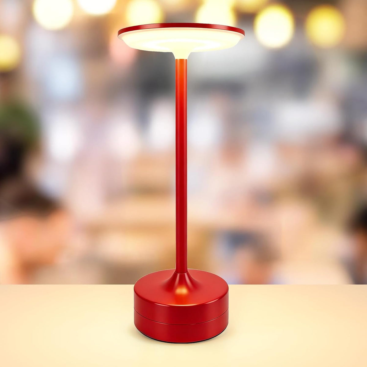 Small Table Lamp, Portable Metal Table Lamp, Cordless Rechargeable Table Lamp...