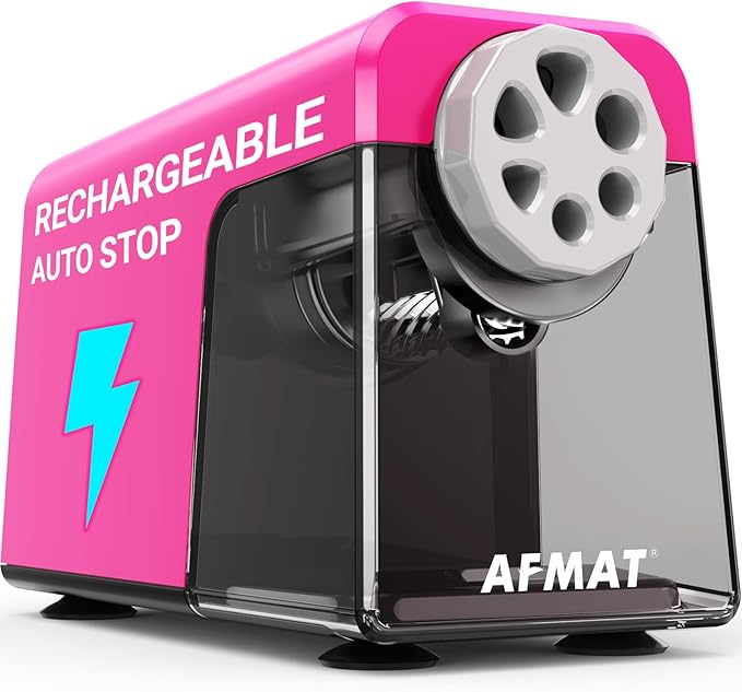 AFMAT 6-Hole Electric Pencil Sharpener Heavy Duty, Pencil Sharpener by AFMAT