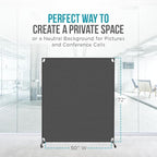 Steel-AID 50-inch Rolling Privacy Room Divider - Image 3