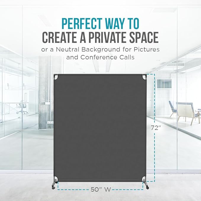 Steel-AID 50-inch Rolling Privacy Room Divider - Image 3