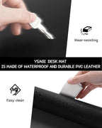 YSAGi Non-Slip Leather Desk Pad, Waterproof Laptop Computer Desk Keyboard Mat - Image 5
