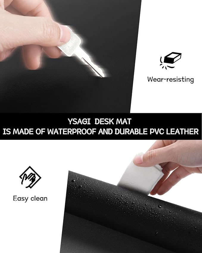 YSAGi Non-Slip Leather Desk Pad L Size, Waterproof Laptop Computer Desk - Image 5