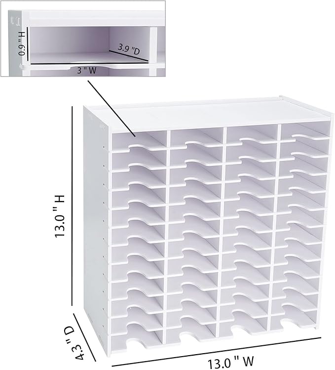 Krafetto 48 Grids Ink Pad Storage Rack, Wall-mountable Stamp Pad Organizer - Image 2
