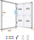 Mifuro 26"x20" Enclosed Bulletin Board, Lockable Weather-Resistant Aluminum - Image 5