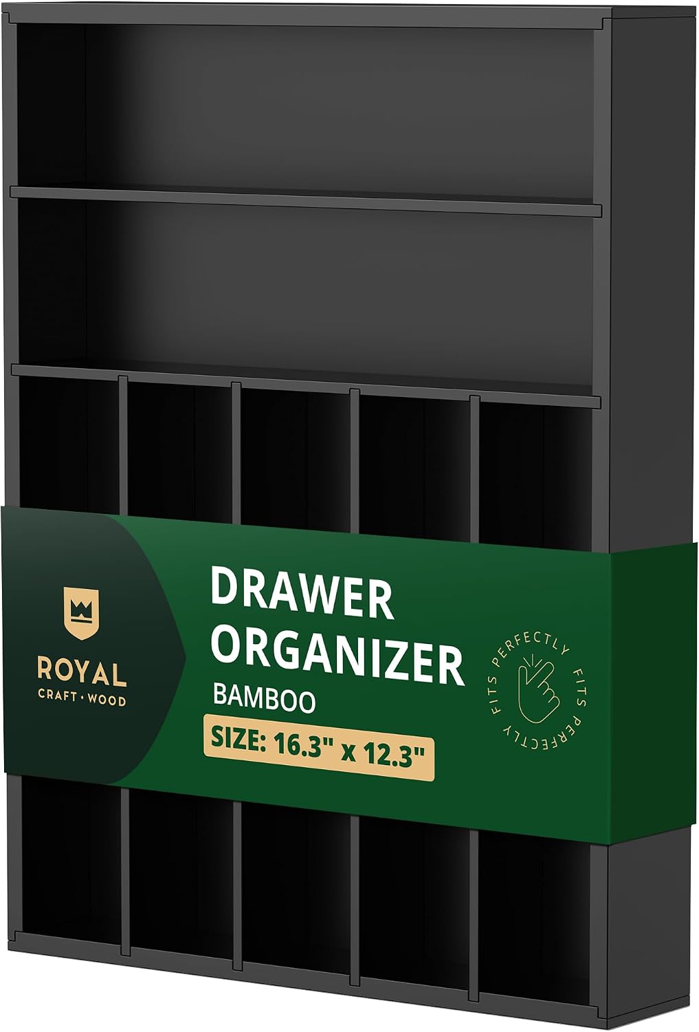 ROYAL CRAFT WOOD Luxury Bamboo Kitchen Drawer Organizer - Silverware Organize...