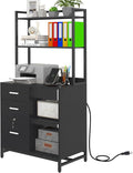 Livofloral File Cabinet with Charging Station, 3 Drawer Filing Cabinet with by Livofloral
