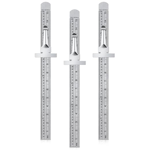 3 Pieces 6 Inch 15 cm Pocket Ruler Flexible Precision Stainless Steel Ruler by Frienda