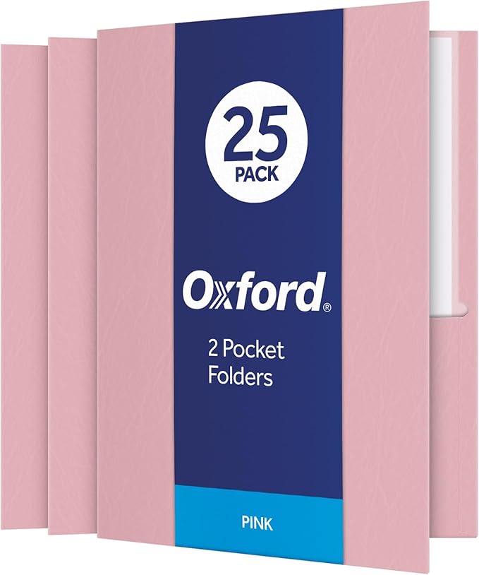 Oxford Twin-Pocket Folders, Textured Paper, Letter Size, Holds 100 Sheets by Oxford