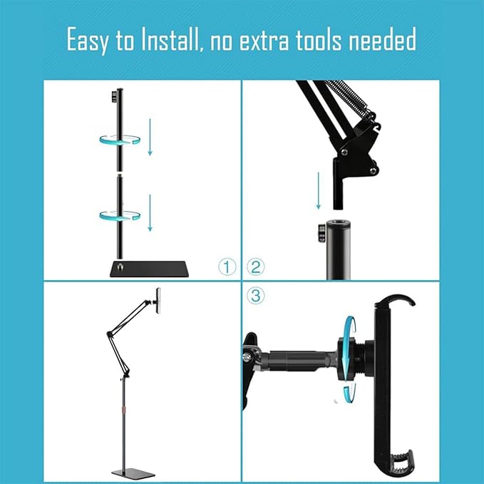Hosann Century Tablet Floor Stand Holder 360° Rotatable Metal Tablet Stand - Image 4