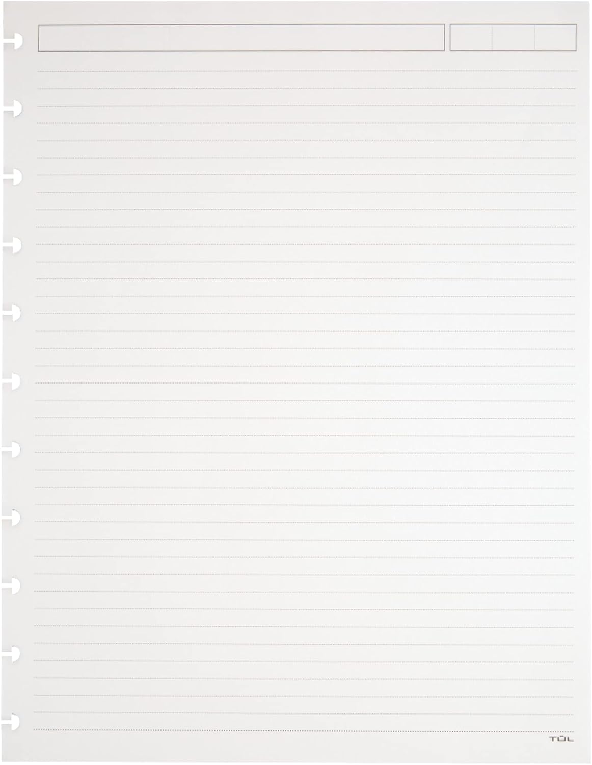 TUL Custom Note-Taking System Discbound Refill Pages, 8.5" x 11" Narrow Ruled, Letter Size, 100 Pages (50 Sheets), White