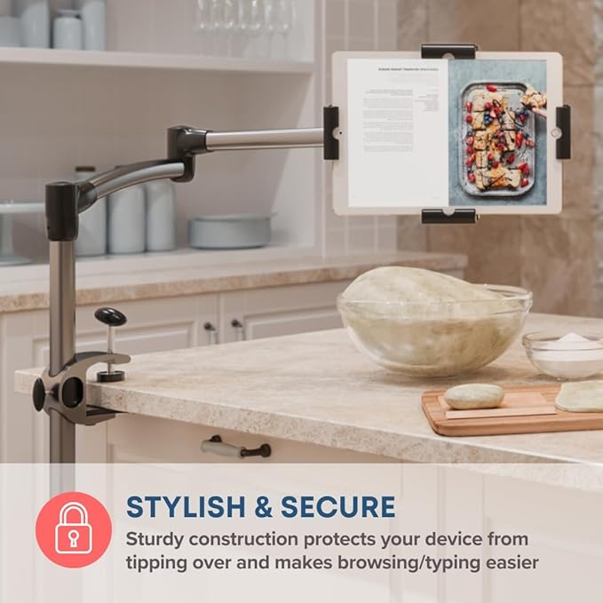 LEVO G2 Clamp on Tablet Holder for Desk: iPad Holder Stand, Kindle Holder - Image 7
