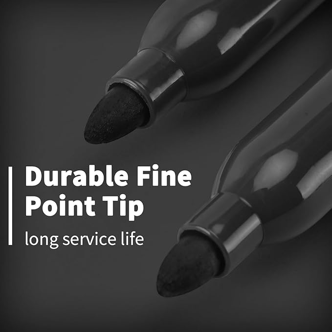 craftinova Black Permanent Markers Bulk Fine Point, Fine Tip Markers Set - Image 4