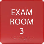 6" X6" Exam Room 3 Sign by ADACentralSigns