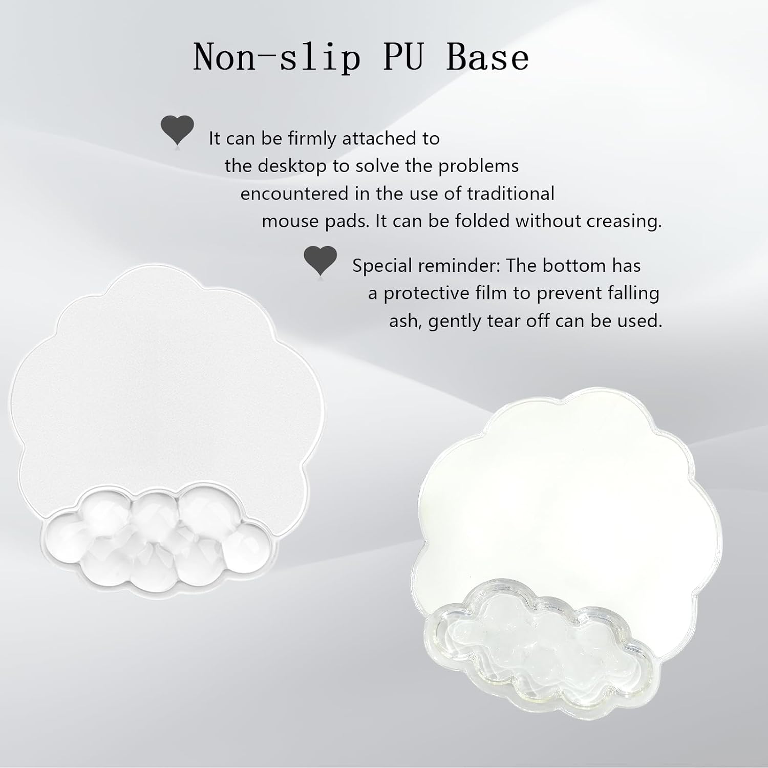 Gel Cloud Wrist Rest for Keyboard and Mouse Clear Mouse Pad with Wrist Rest 3PCS Ergonomic Cool Keyboard Wrist Pad Cute Acrylic Coaster Non-Slip Cute Transparent Mouse Wrist Pad for Computer Keyboard