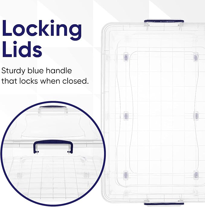 Superio Storage Bins with Lids, Stackable Totes, BPA Free, Odor Free, Organizer - Image 5