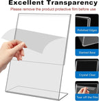 DESONAUT 8Pack Slanted Back Acrylic Sign Holder 4 x 6Inches，Clear Plastic Sign - Image 4