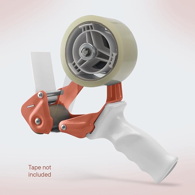 TAPEWELL Heavy Duty Metal Frame Orange Packing Tape Dispenser 3 Inch Core - Image 5