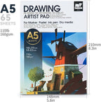 TRANSON Artist Mix Media Sketchbook Marker Pad, 5.8”x8.3” 65 Sheets A5 Art - Image 4
