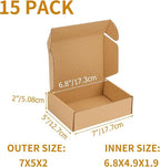 PHAREGE 7x5x2 Inch Shipping Boxes 15 Pack Brown, Tab Lock Tuck Top Mailer Boxes - Image 2