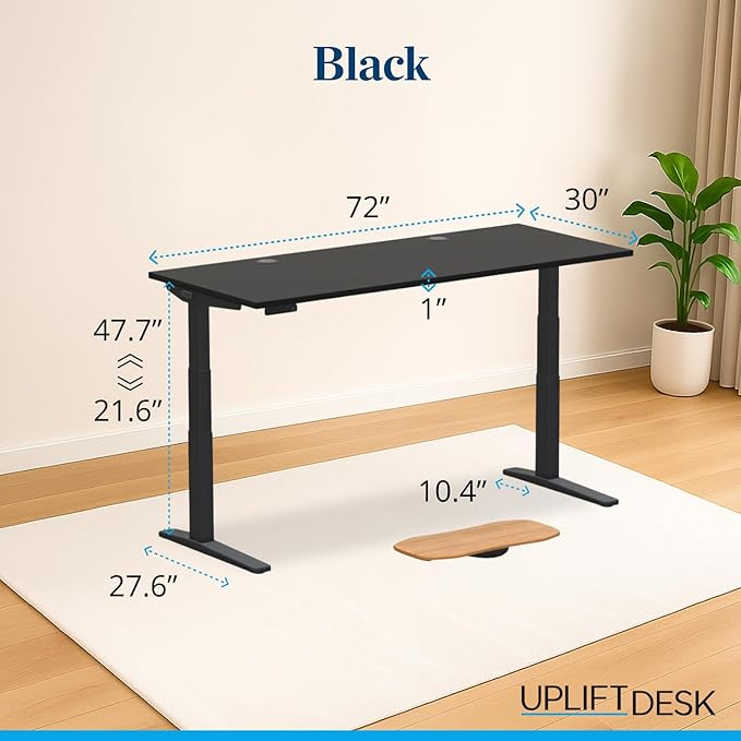 UPLIFTDESK V3 2-Leg Black Laminate Wood Standing Desk – Adjustable Height - Image 2