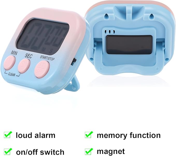 Weewooday 12 Pcs Digital Kitchen Magnetic Timer Bulk Classroom Count up - Image 3