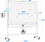 maxtek 60 x 48 Double Sided Rolling Whiteboard, Mobile Whiteboard Magnetic - Image 4