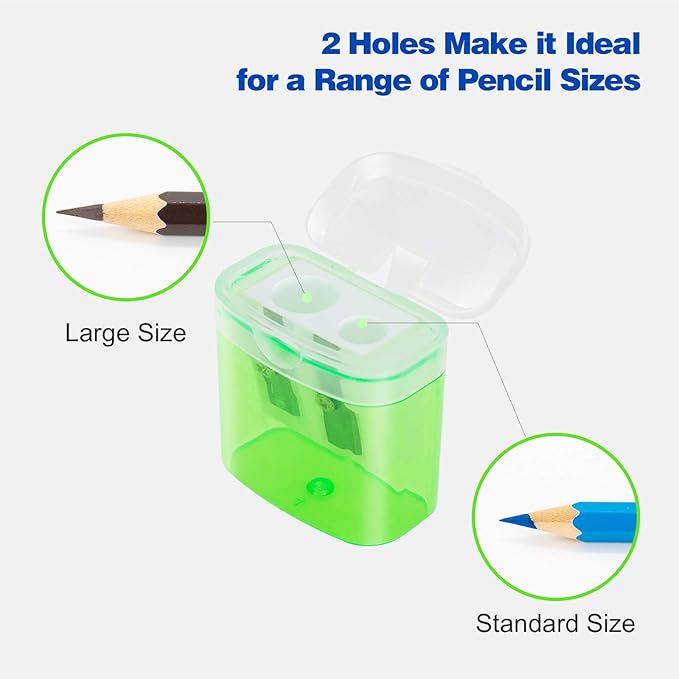 KIDMEN 12 PCS 2 Holes Small Manual Pencil Sharpener - Image 5
