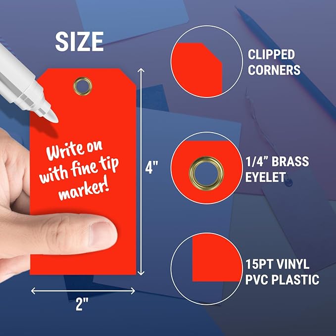 Tags 4 Less 15 Mil Waterproof Plastic Tags, Outdoor Tagging, Equipment Labeling - Image 3