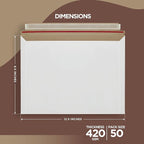 50 Pack 9.5 x 12.5 Inches Rigid Mailers – Self Adhesive White Cardboard - Image 2