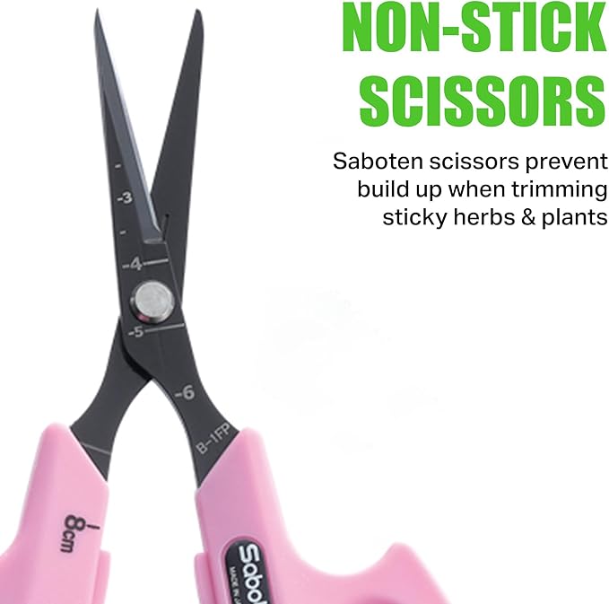 Saboten Fluorine Coated Straight Blade Trimming Scissors Pink PT-1 160mm - Image 4