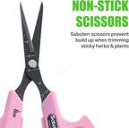 Saboten Fluorine Coated Straight Blade Trimming Scissors Pink PT-1 160mm - Image 4