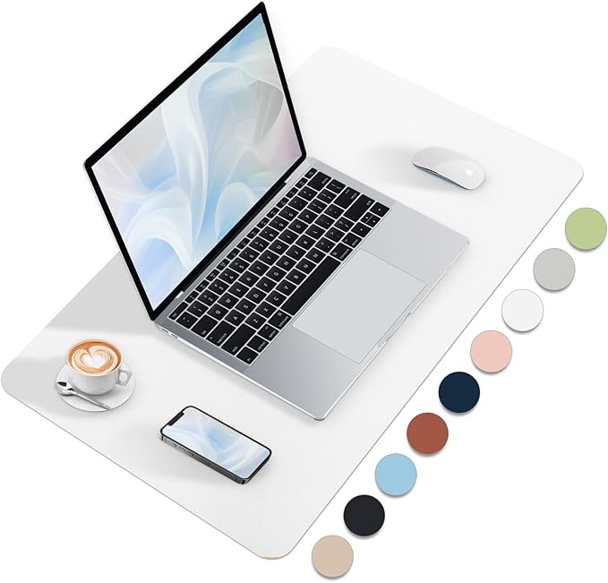 Bloss White Desk Mat, Mouse Pad, Waterproof Leather Desk Pad, Desk Matt - Image 7