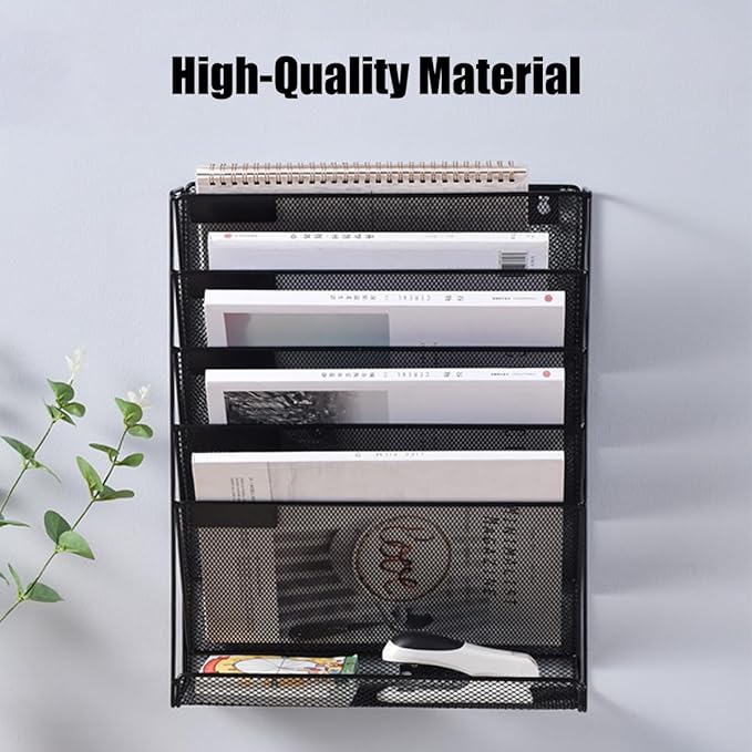 Vankcp 1 Pcs 6-Tier Magnetic File Holder, No Drilling Magnetic File Organizer - Image 3