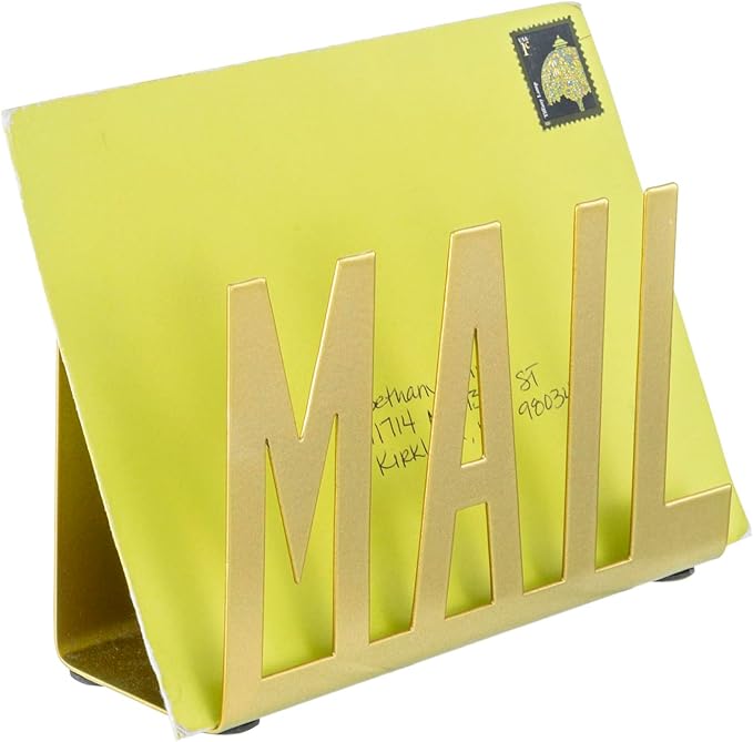 MyGift Mail Holder Organizer Countertop Modern Golden Metal by MyGiftHome
