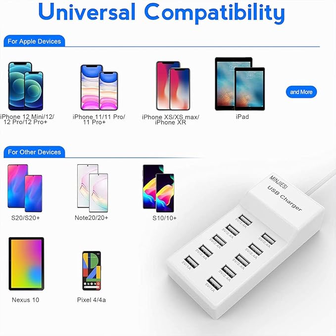 USB Charging Stations 50w10A 10 Ports Multiple Charging Block/Power USB Strip - Image 5