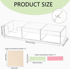 Acrylic 3in1 Sticky Note Holder Desk Organizer with 3 Compartments | with Non-slip Pads,11.8" x 3.94" x 2.36" Self-Stick Memo Pad Dispenser for School Office Home Post Bank
