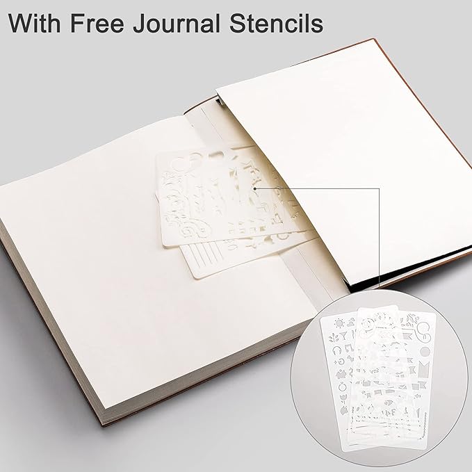 EMSHOI Dotted Journal Bullet Notebook, B5 Large Softcover Leather Journal - Image 5