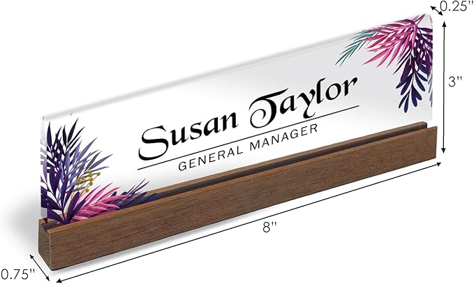 Artblox Personalized Office Desk Name Plate and Business Card Holder | Clear - Image 2