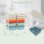 Happygrill 12-Drawer Rolling Storage Cart, Utility Cart - Image 3