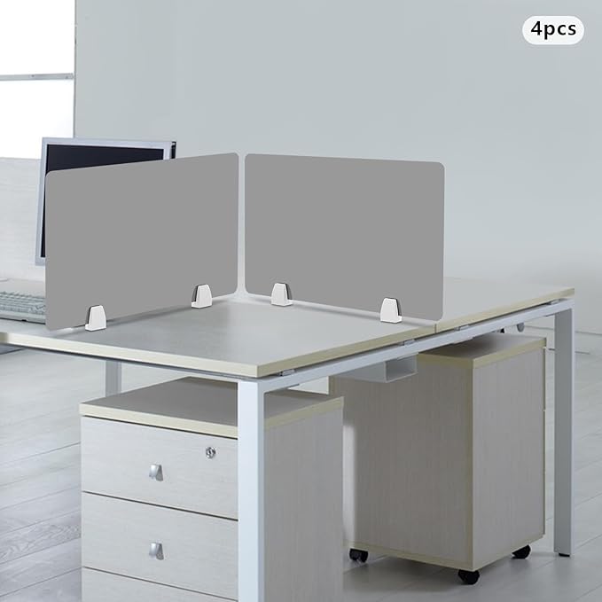 4PCS Desk Dividers Office Partitions, Privacy Desk Panel Protective, Frosted - Image 4