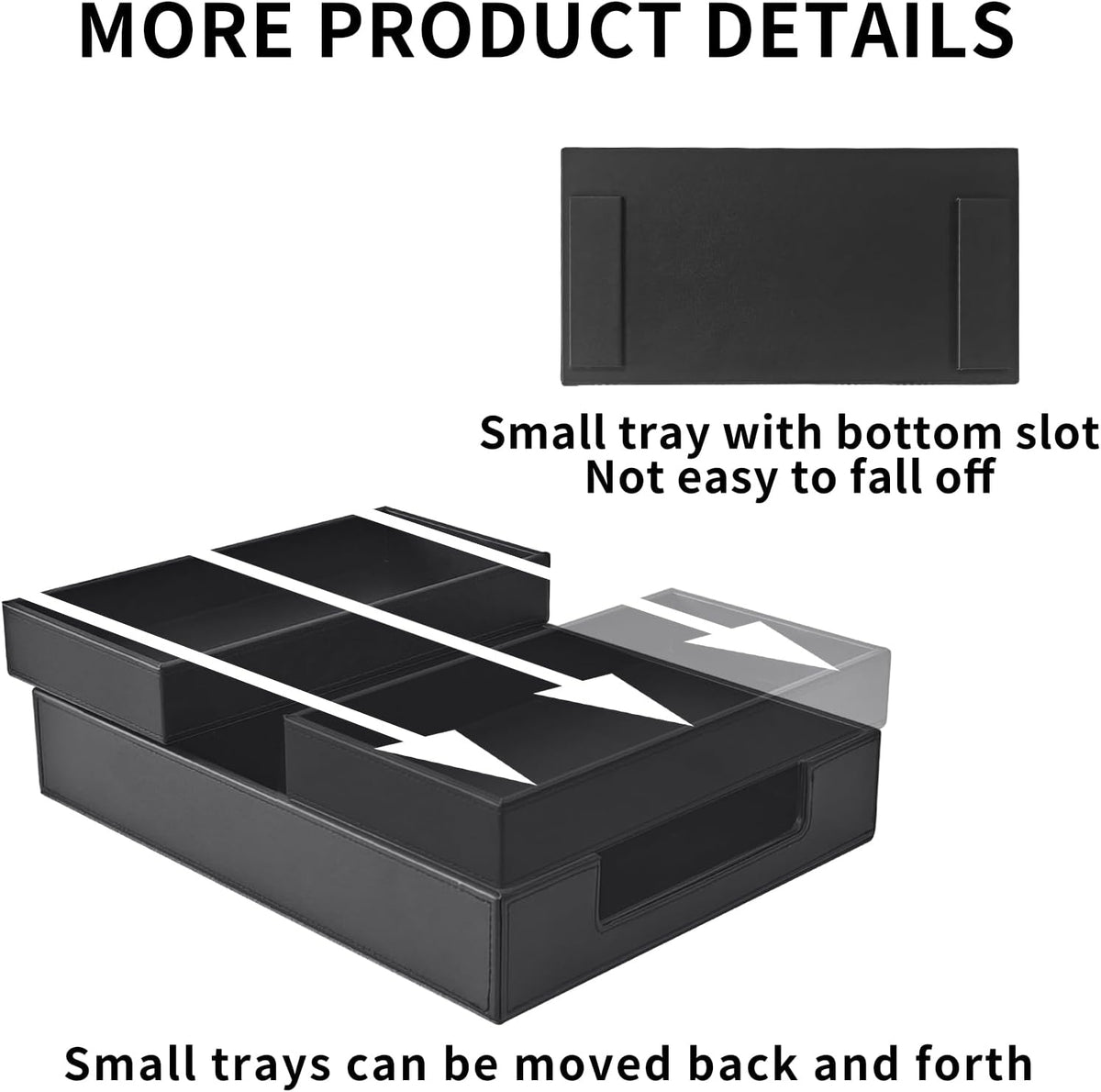 4 Pack Leather Office Supplies/Desk Organizer for Letter Paper Tray,Sticky No...