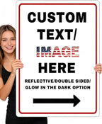Custom Directional Arrow Sign Large, Personalized Metal Address Plaque - Image 2