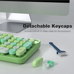 MOFII Wireless Keyboard and Mouse Combo, 2.4GHz Retro Full Size Typewriter - Image 5
