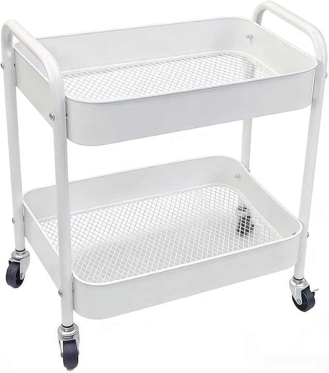 Ufriandz Under Desk Storage Cart 2 Tier Utility Rolling Cart by Ufriandz
