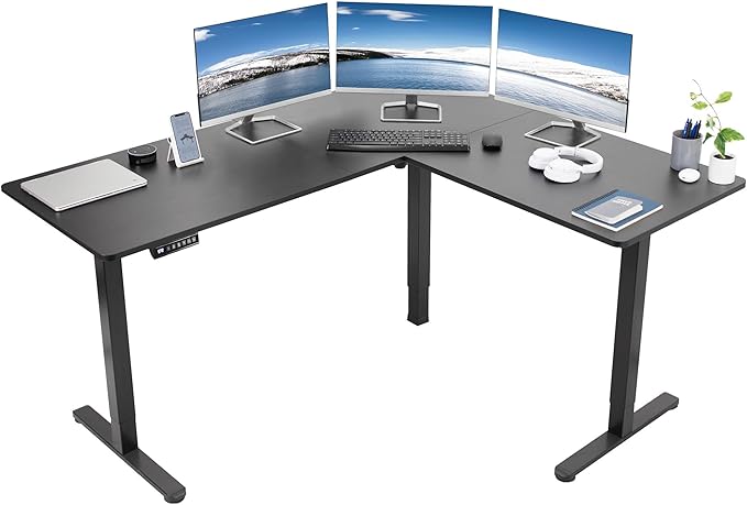 VIVO Electric Corner 63 x 55 inch L-Shaped Standing Desk, Memory Height by VIVO