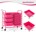 LDAILY 9 Drawer Rolling Storage Cart, Rolling Cart - Image 3