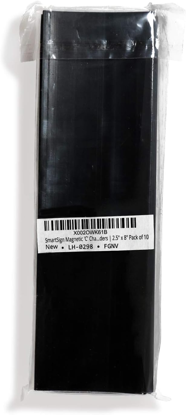 SmartSign Magnetic 'C' Channel Label Holders | 2.5" x 8" Pack of 10 - Image 7