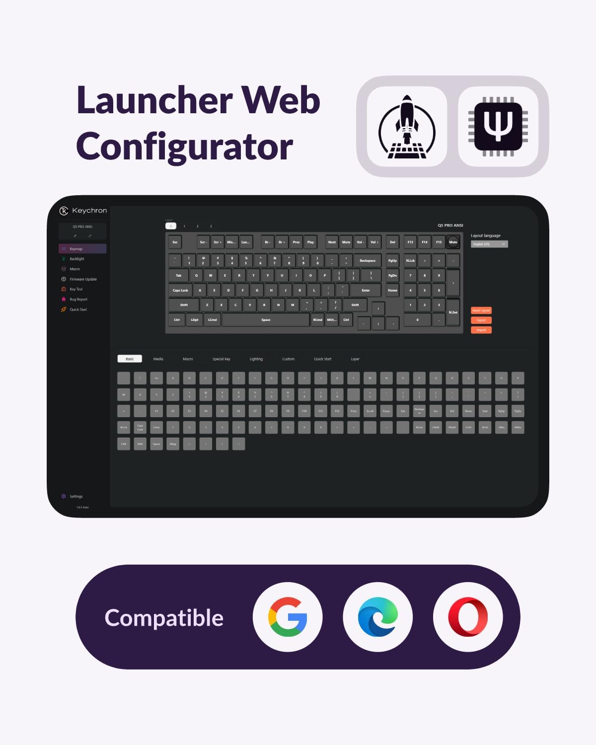 Keychron Q5 Pro 96% Wireless Mechanical Keyboard Full Aluminum - Purple