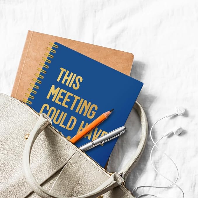 XQLZY This Meeting Could Have Been A Fist Fight Navy Blue Spiral Notebook - Image 5