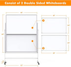 maxtek Dry Erase Whiteboard Height Adjustable, Easel Stand Rolling White Board - Image 6